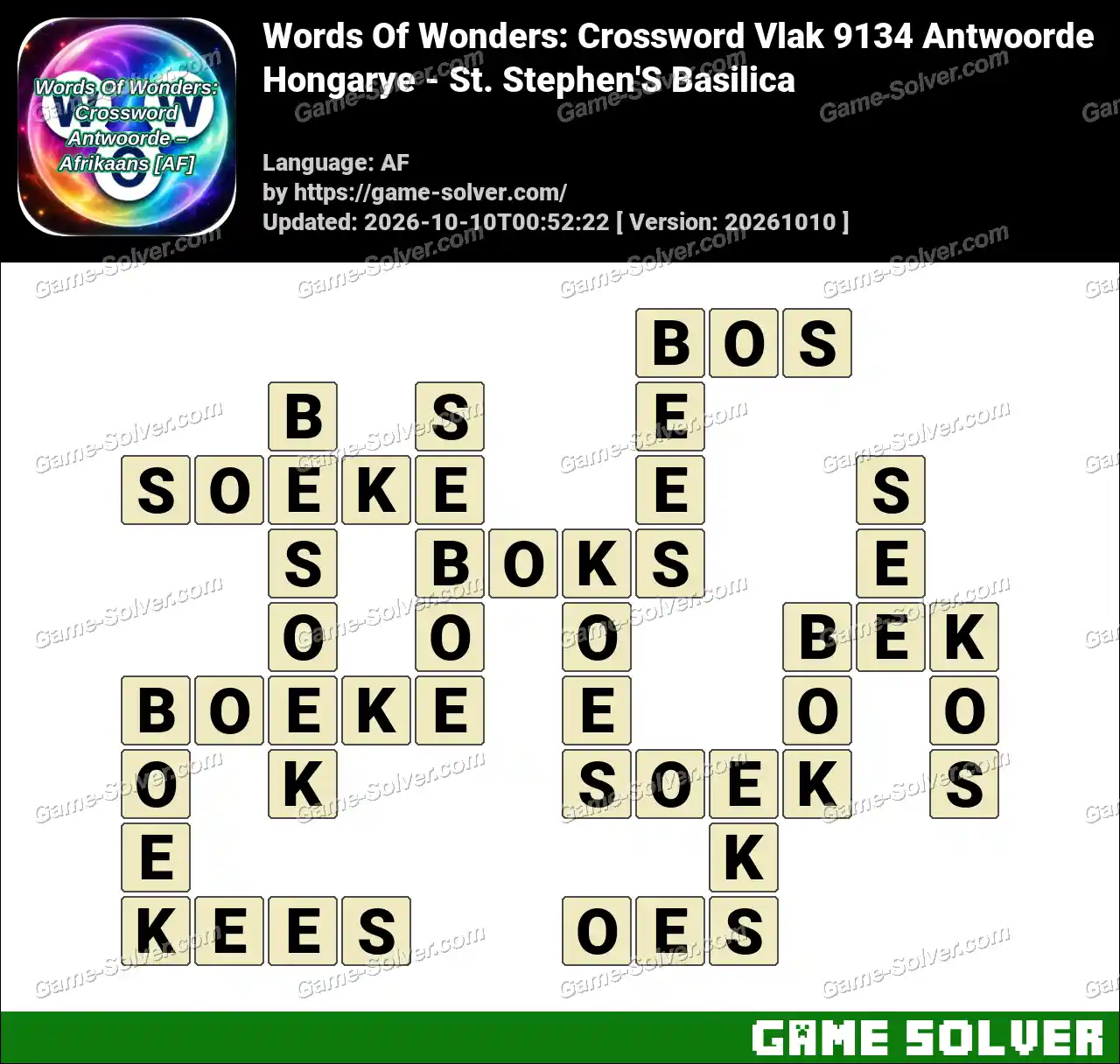 Words Of Wonders: Crossword Vlak 9134 Antwoorde – Hongarye – St. Stephen’S Basilica